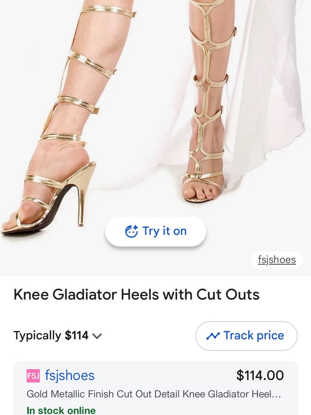 Ellie Gold Knee-High Gladiator Heels